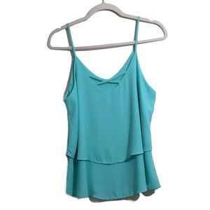 Miami Women’s Size Medium Light Blue Tiered Tank Top